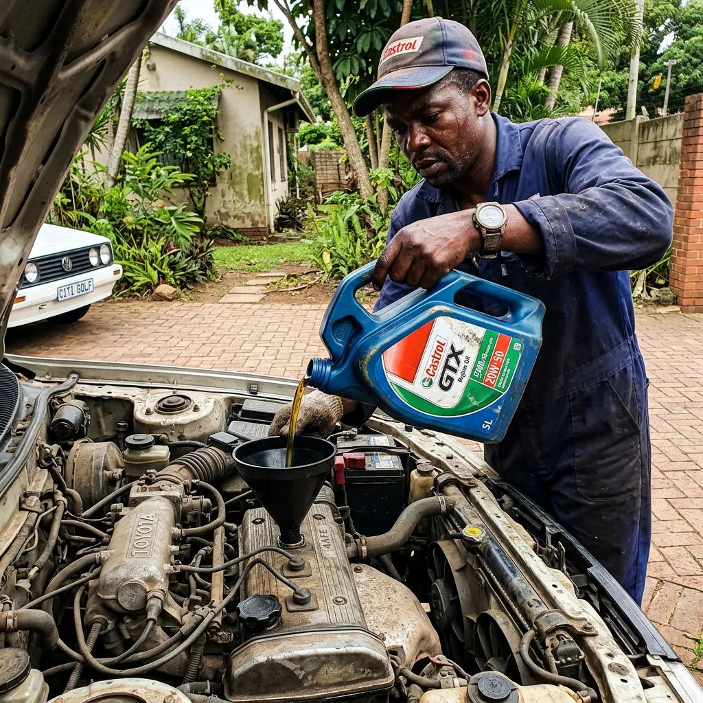 Oil change service performed at customer location